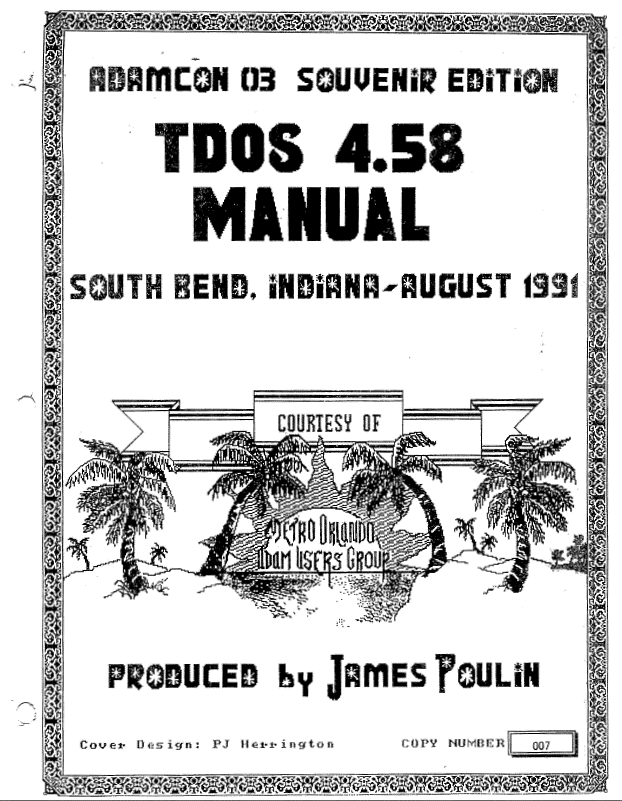 ADAMCON 03 TDOS Manual